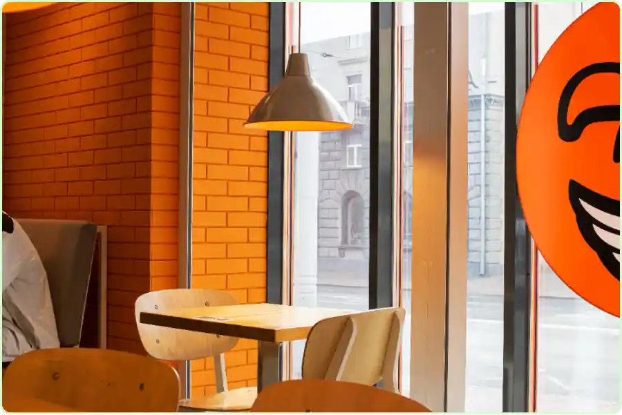 Orange Colors and Textures Restaurant Interior Design