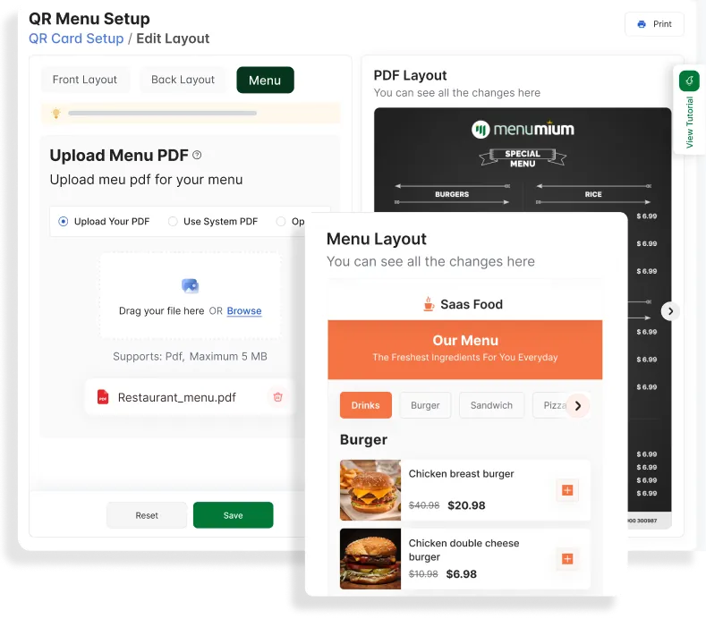 Flexible QR Menu Setup Options