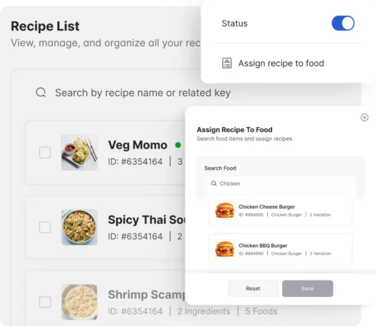 Link Recipes To Menu Items