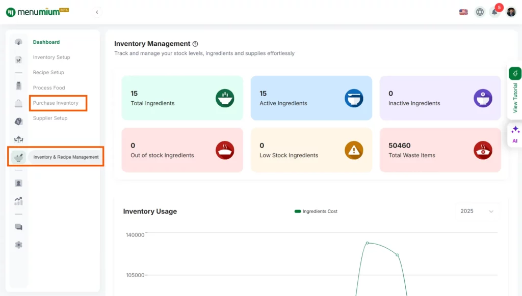 How to Add a Purchase Inventory Report in Menumium - Menumium