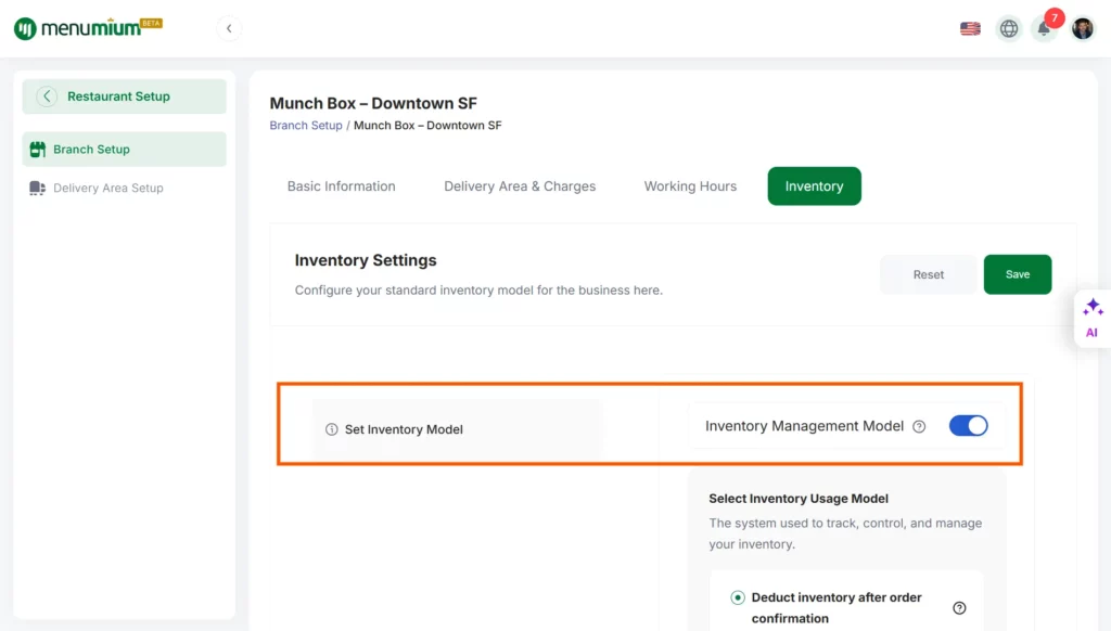 Open Inventory Button How to Set Up the Inventory Model in Menumium - Menumium